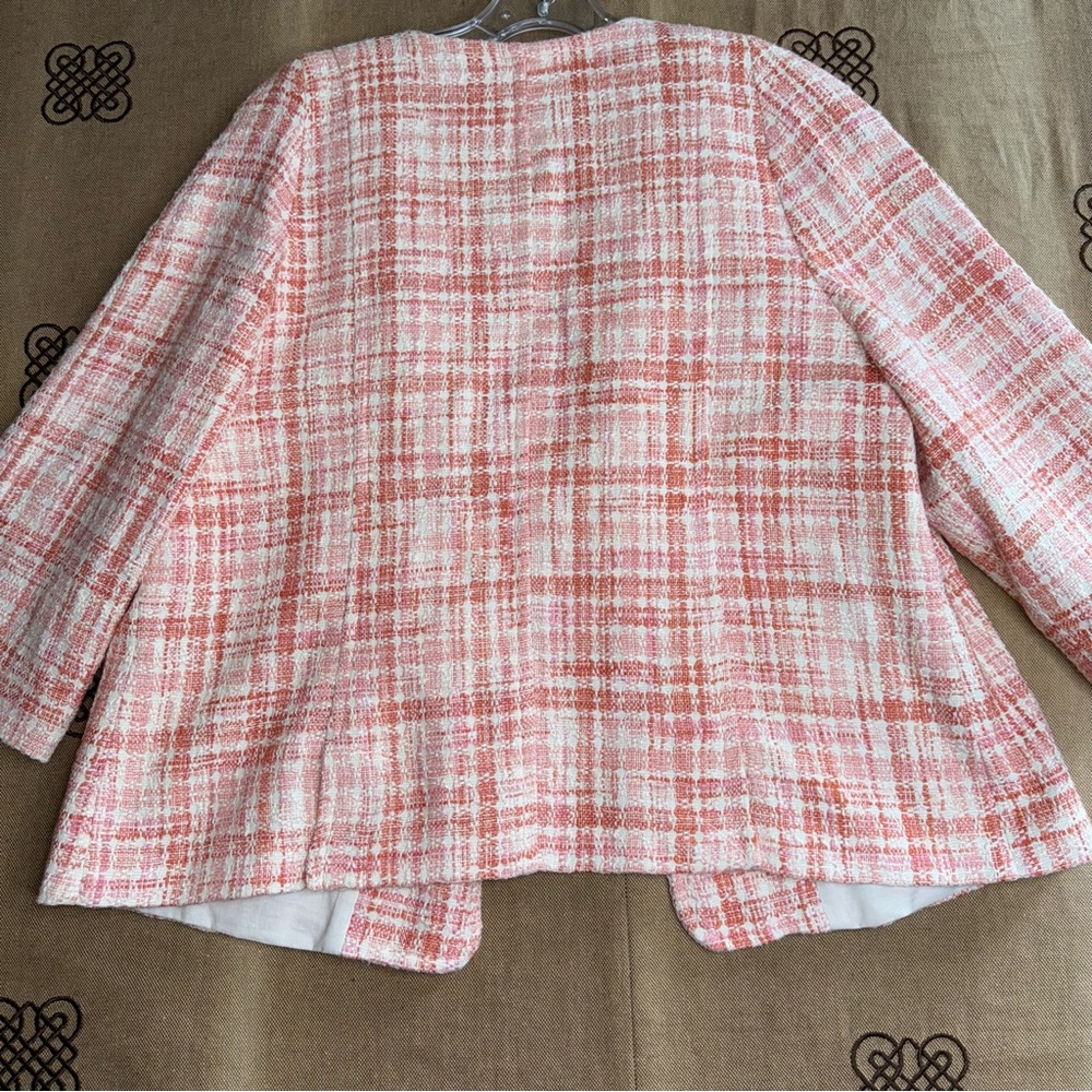 Talbots NWT! Tweed V-Neck Open Classic Career Blazer Jacket - Picture 14 of 16